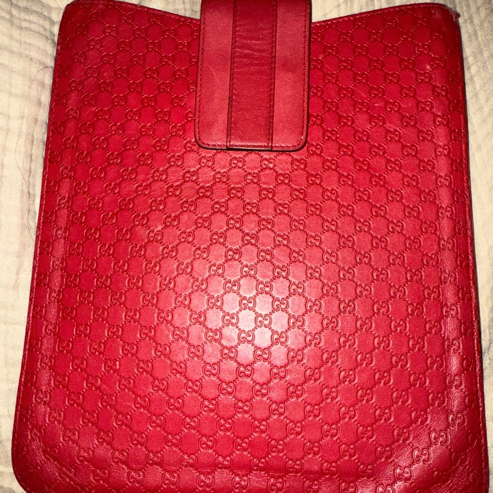 Gucci Scarlet Embossed Leather IPad case
